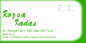 rozsa kadas business card